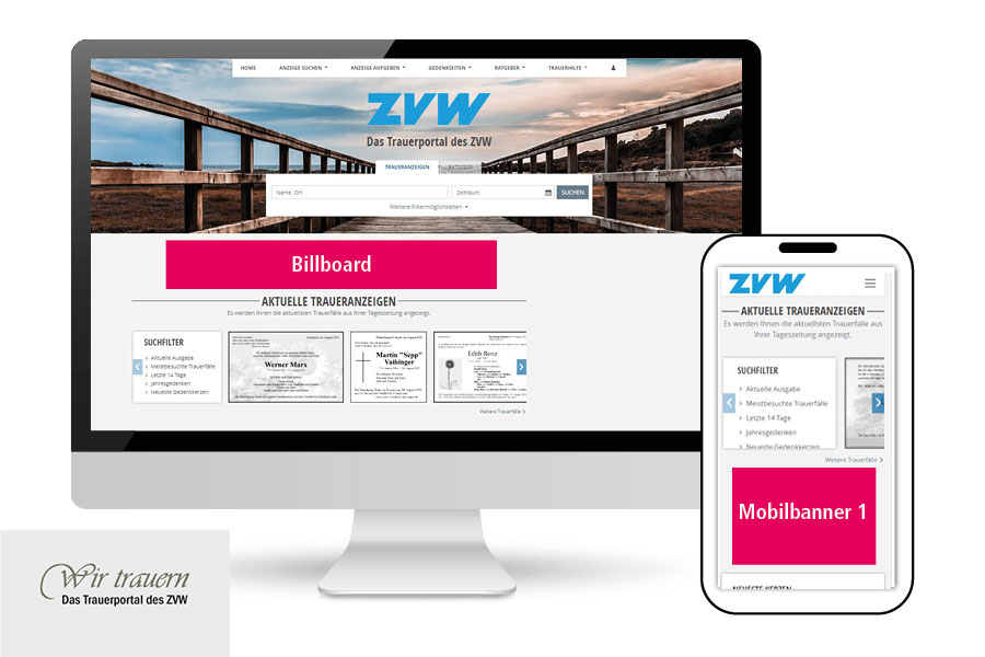 zvw-trauer.de Banner-Paket Premium