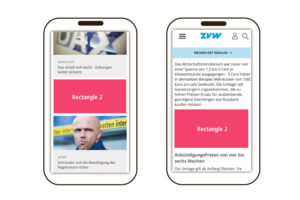 Rectangle-Ausspielung auf der Seite nach dem siebten Artikel und Ausspielung in allen Artikeln nach dem dritten Absatz